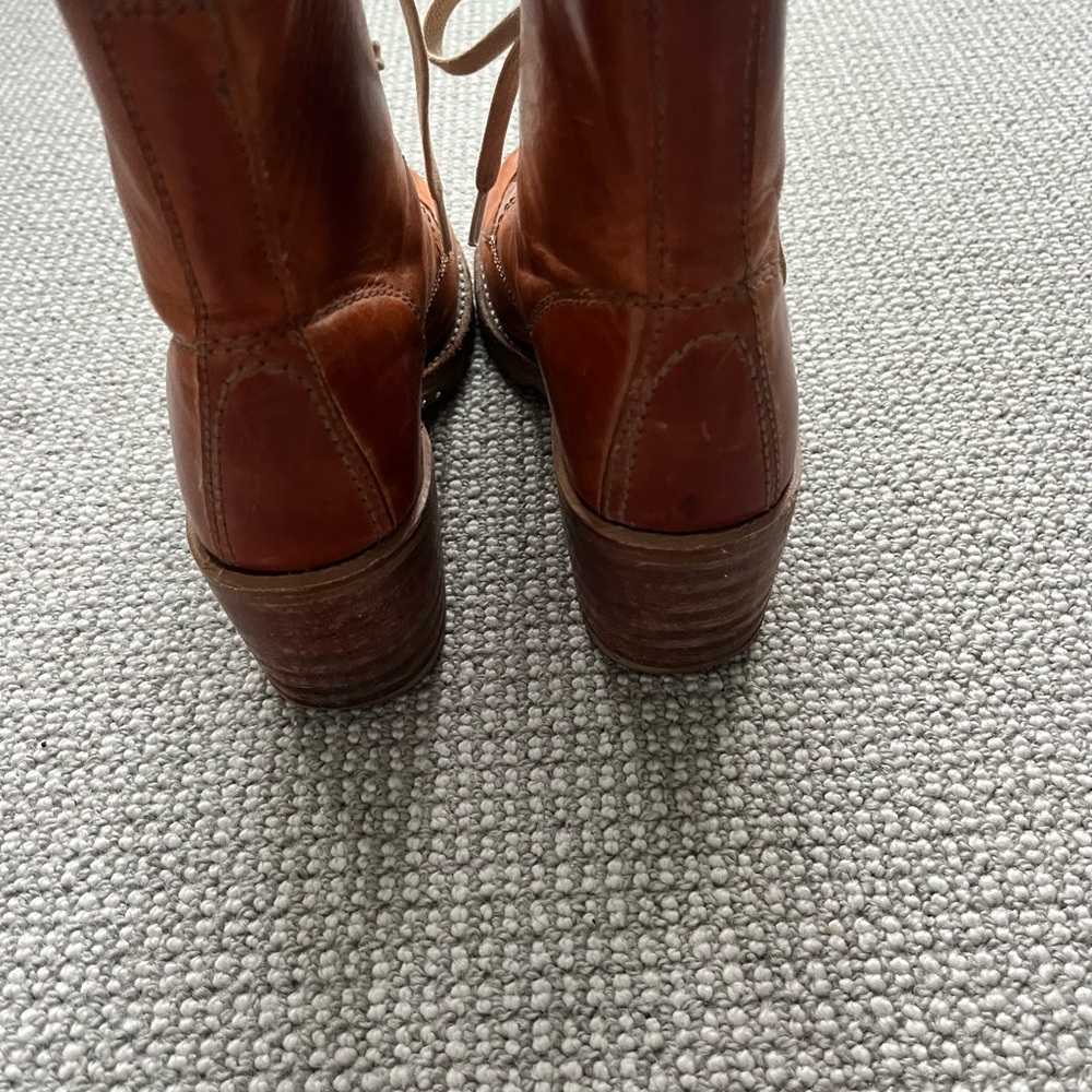 Frye Sabrina Lace Up Leather Boots - Picture 3 of 8